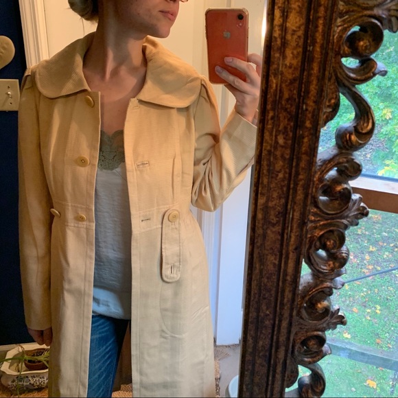 J Peterman Cotton Coat Trench Peter Pan Collar 8 - Picture 10 of 14